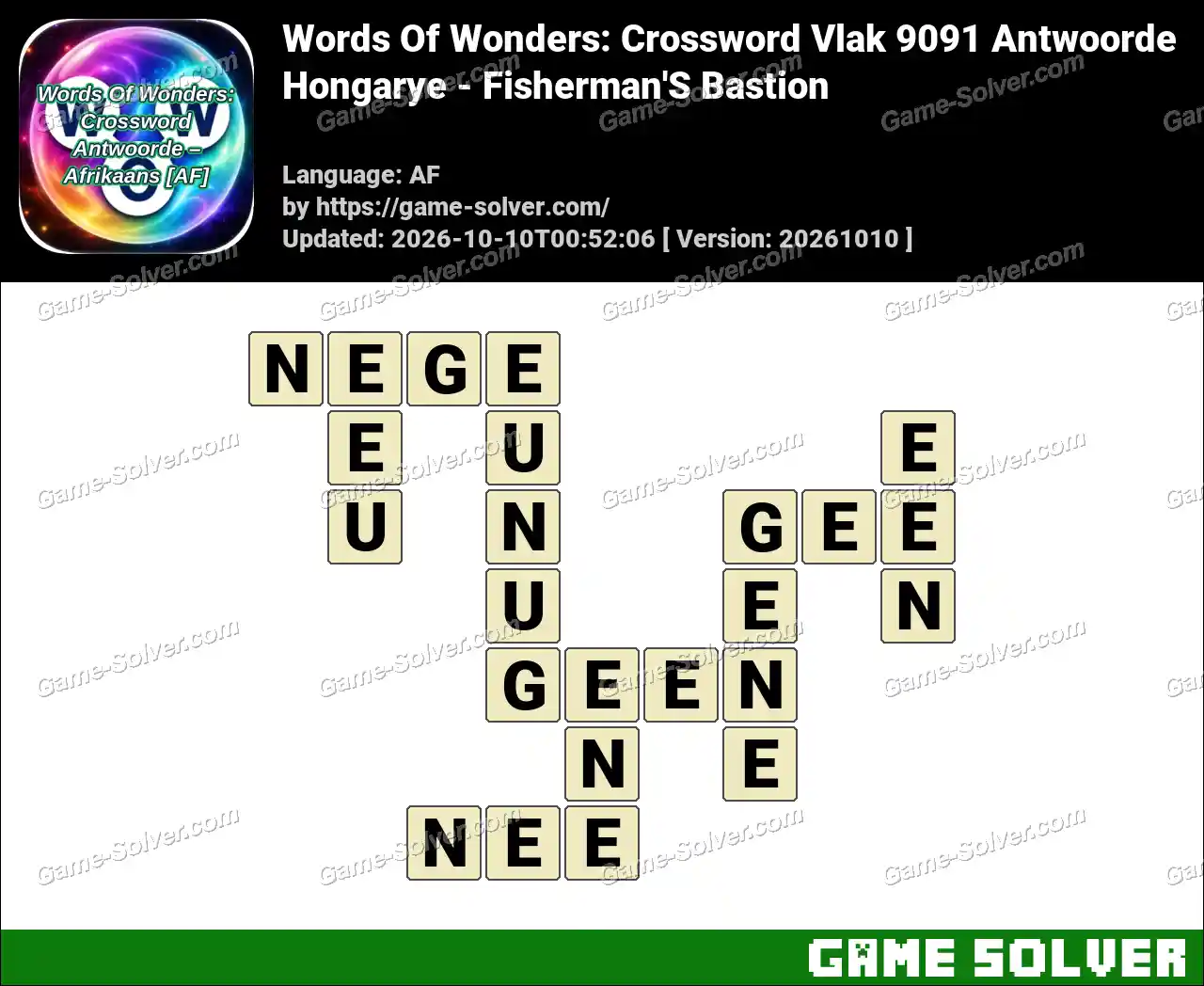 Words Of Wonders: Crossword Vlak 9091 Antwoorde – Hongarye – Fisherman’S Bastion
